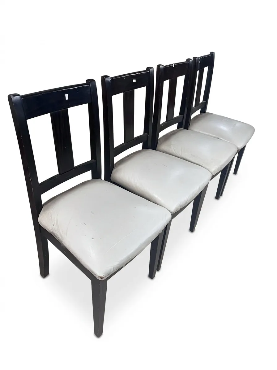 Sillas guatambú con asiento tapizado x4