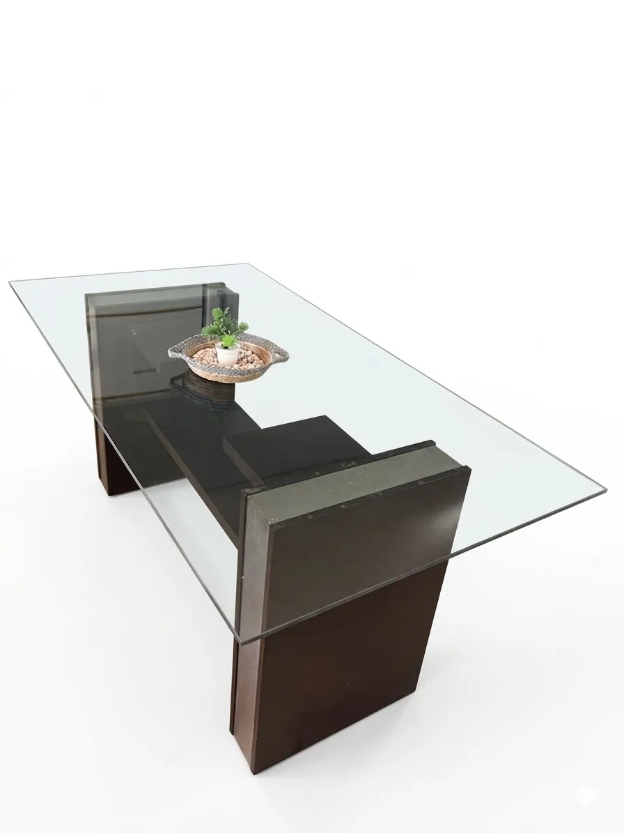 Mesa de vidrio con base de melamina/metal