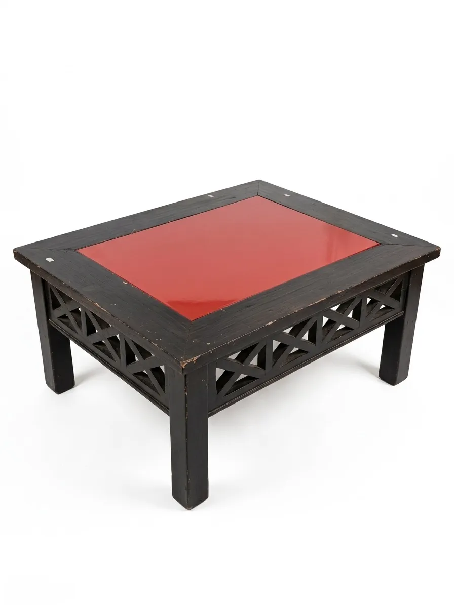 Mesa ratona con vidrio 