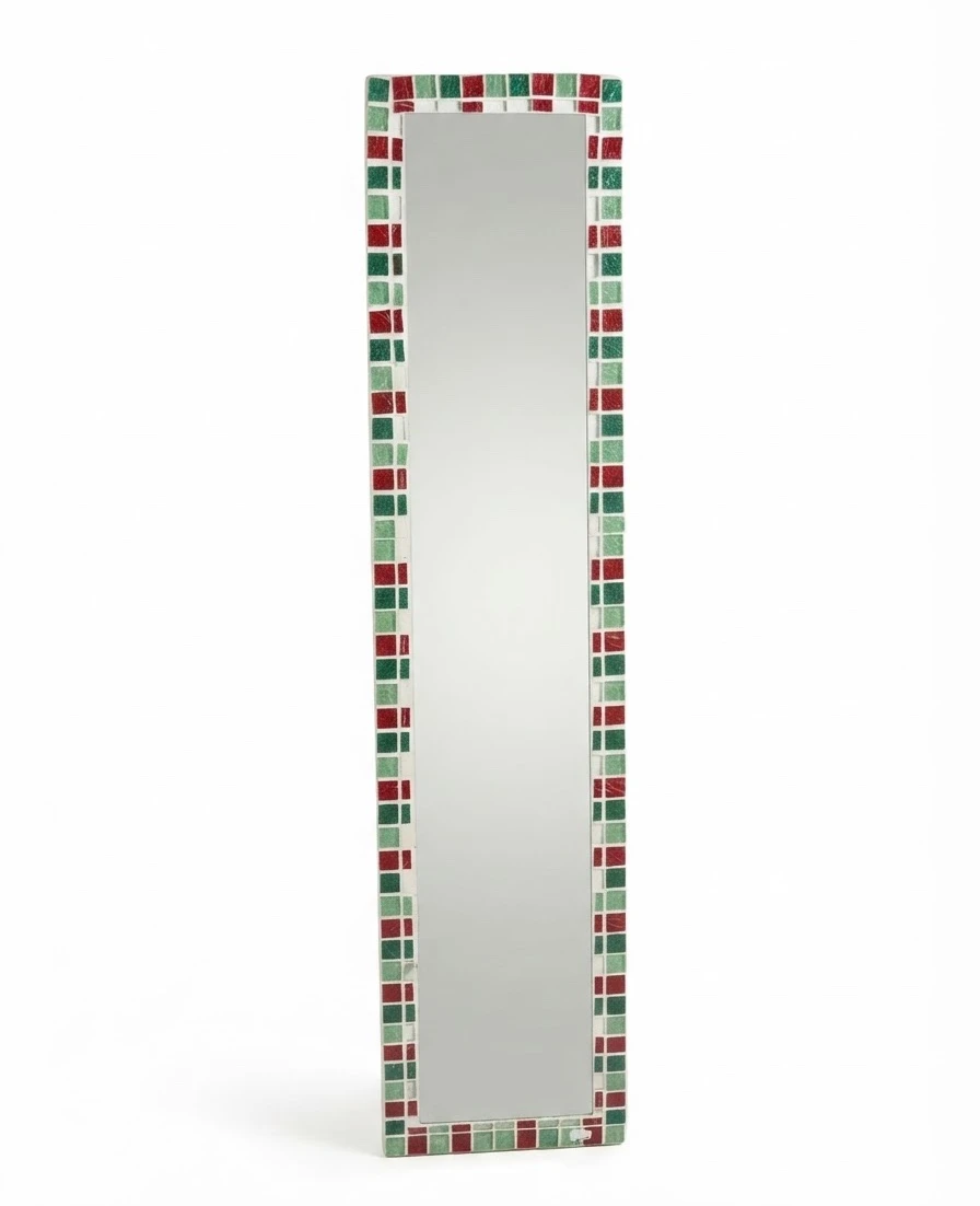 Espejo rectangular con bordes de azulejos
