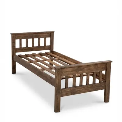 Cama de 1 plaza marrón 