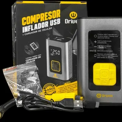 Compresor aire USB y cargador 
