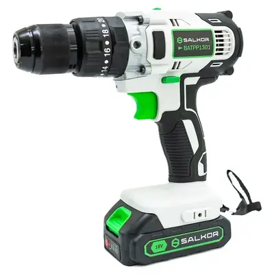 Taladro Atornillador Percutor A Batería 18v 13mm Salkor