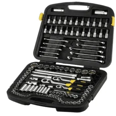 Juego de tubos encastre de 1/4" , 3/8", 1/2" métrico/pulgadas 120 piezas Stanley