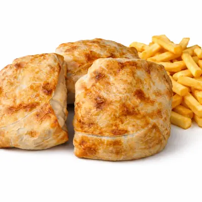 Roll de Pollo con Papas Fritas
