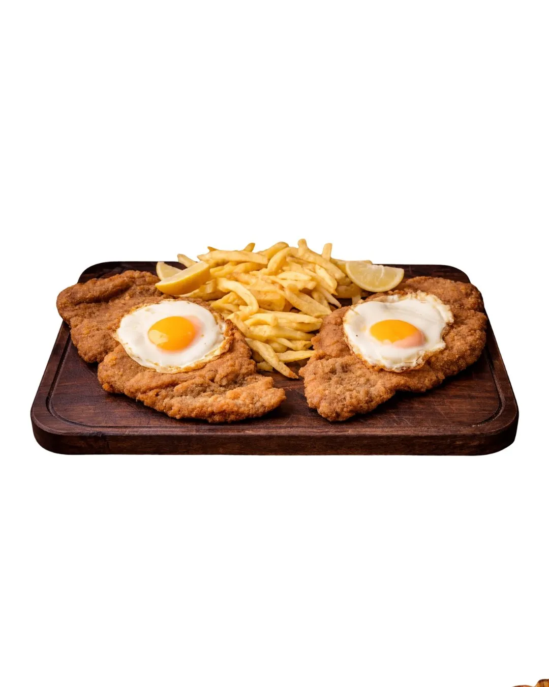 Dos Milanesas a Caballo con Fritas
