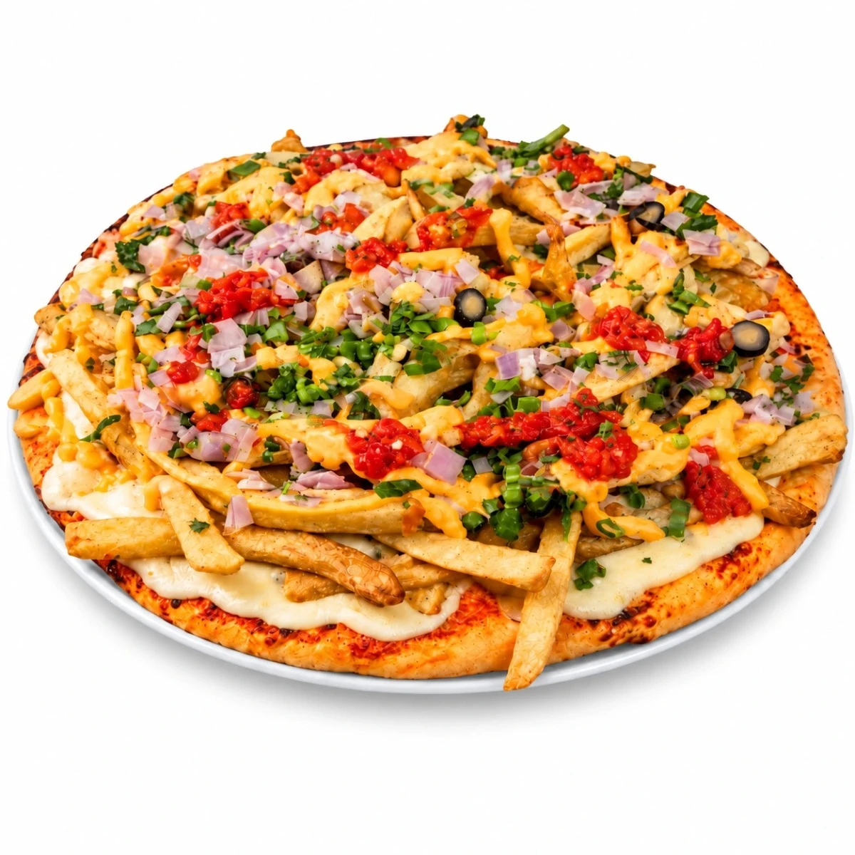 1 Pizza Fritas Cheddar, Panceta y Verdeo + GASEOSA DE REGALO