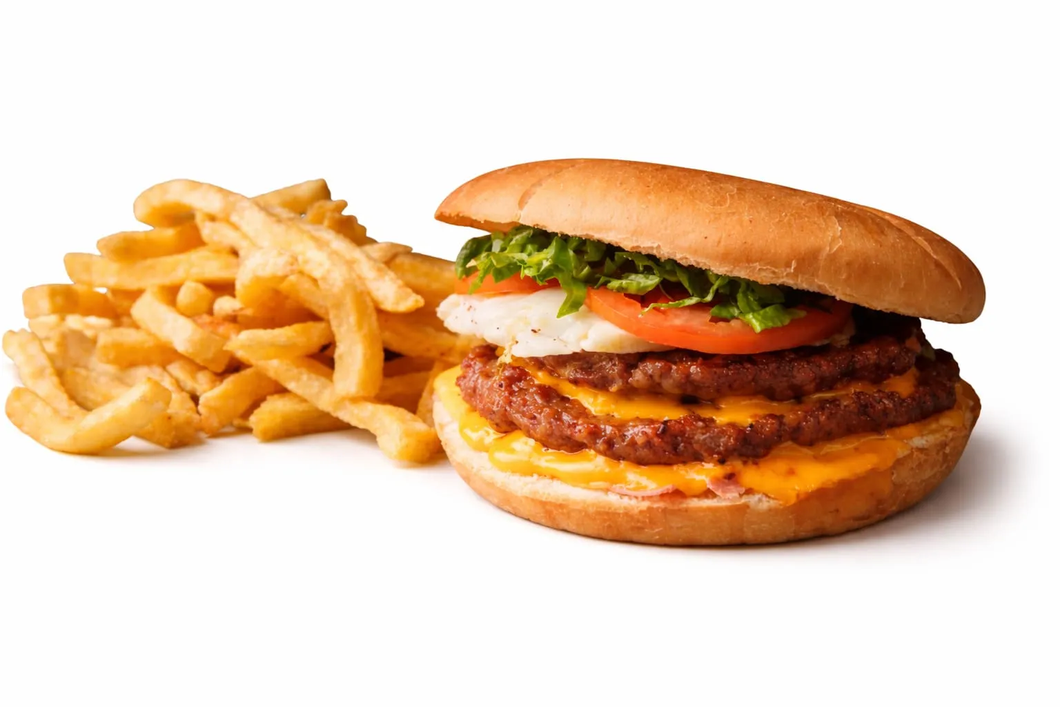 Hamburgesa Doble Con Papas Fritas