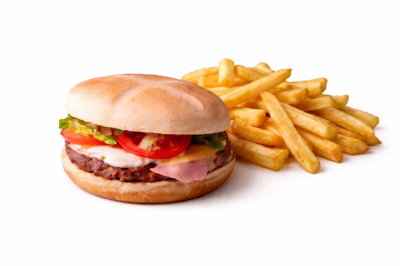 Hamburguesa Completa con Papas Fritas