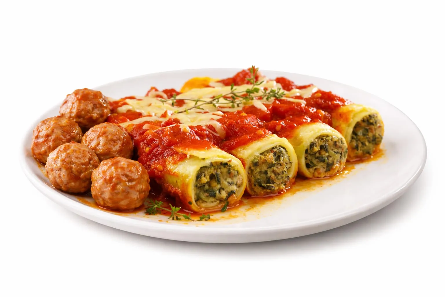 Canelones con Tuco y Albondigas