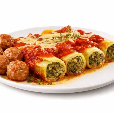 Canelones con Tuco y Albondigas
