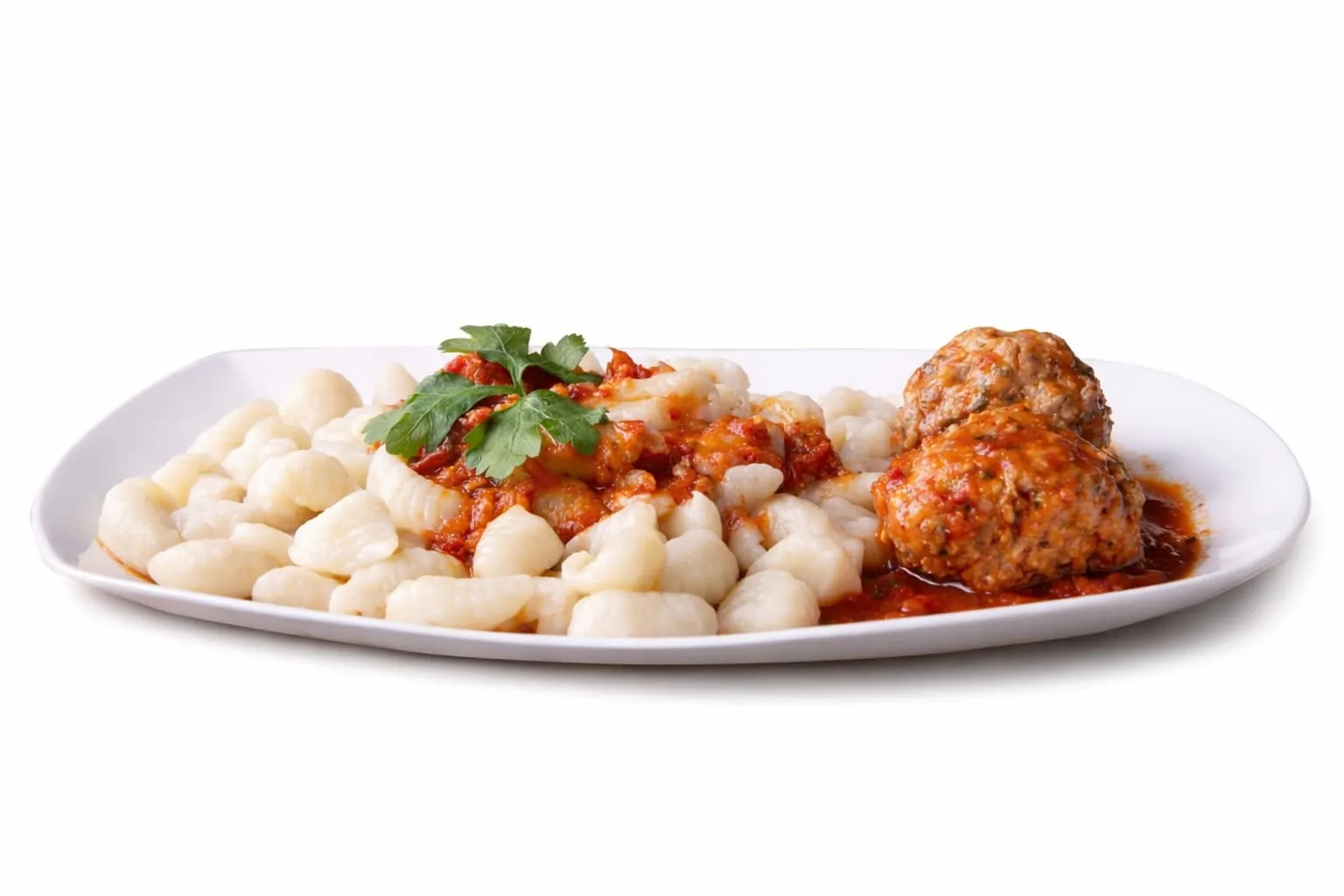 Ñoquis con Tuco y Albondigas