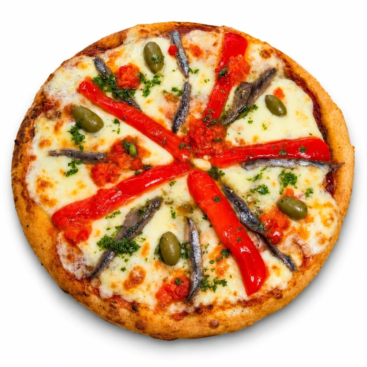 Pizza Muzza con Anchoa