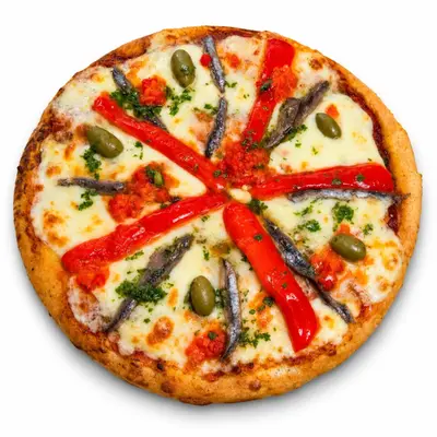Pizza Muzza con Anchoa